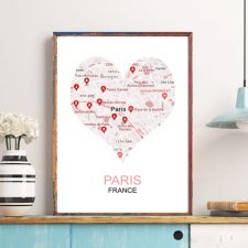 Plakat Mapa Paryż