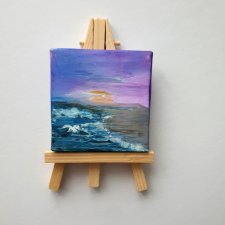 Mini obraz ręcznie malowany morze pejzaż
