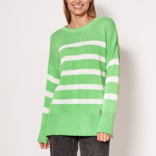 Dzianinowa bluza - SWE297 seledynowy/ecru MKM
