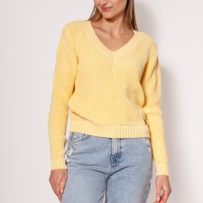 Sweter z prążkowanej dzianiny - SWE264 lemony MKM