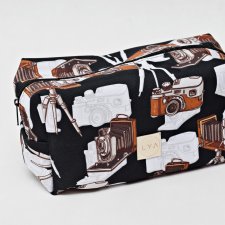 Kosmetyczka wodoodporna, duża męska kosmetyczka podróżna, saszetka etui organizer retro aparaty