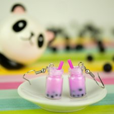 Kolczyki babeczki bubble tea