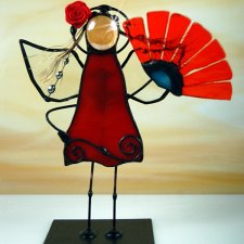 Aniołek witrażowy 3D tancerka flamenco