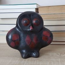 Czarna  sowa meksykańska rzeźba ceramiczna folk rzemiosło barro negro