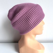 Beanie czapka z wełny merino VARELLA 100% Baby Merino 27 Stary Róż - od ręki