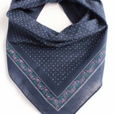 apaszka vintage bawełna chusta granatowa