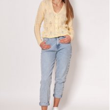 Sweter z dekoltem w serek - SWE267 lemon MKM