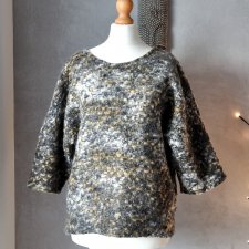 Ciekawy sweter melanż filcowany kimono S