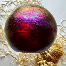 Royal Brierley, Elizabeth Harris - Neo Art iridescent glass handmade paperweight ❀ڿڰۣ❀ Zjawiskowe szkło, przycisk do papieru