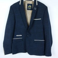 Marc Darcy elegancka marynarka melanż navy 44R