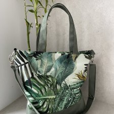 Torba hobo XXL - print kwiat paproci