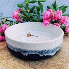 CERAMICZNA MISECZKA OZDOBNA 100% HAMD-MADE kamionkowa miska na przekąski NIEBANALNY PREZENT W WORECZKU JUTOWYM - GAIA-ceramika