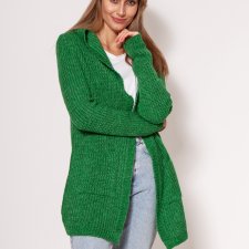 Lekki i miękki kardigan - PA018 zielony MKM