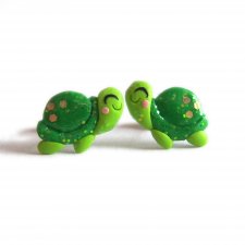 Zielone Kolczyki Żółwie Kolczyki Dla Dziewczynki Żółw