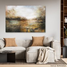 A BREATH OF FREEDOM - 100x150 Cm Duży Obraz Abstrakcyjny Krajobraz Jezioro