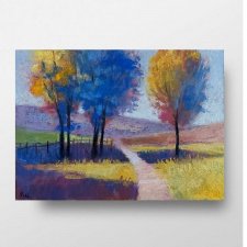 Drzewa - praca  w ramie .wykonana pastelami