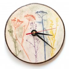 Zegar ścienny kuchenny, kolorowa łąka