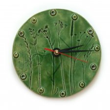 Zegar ścienny kuchenny, zielona wiosenna łąka
