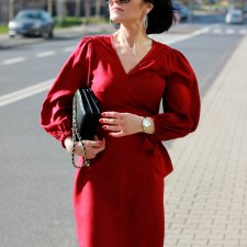 Sukienka kopertowa bordo- czerwone wino AJDA