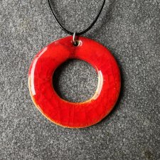 Naszyjnik ceramiczny szklista czerwień