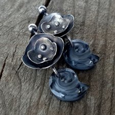 Nenufary srebrne kolczyki kryształami swarovskiego
