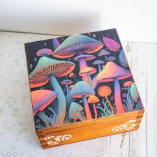 Pudełko drewniane - Grzybki