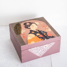 Pudełko drewniane - Kot muzyk