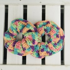 Gumka frotka scrunchie do włosów handmade bawełna