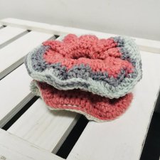 Gumka frotka scrunchie do włosów handmade bawełna