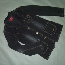 PAVAROTTI logowana marynarka jeans / L