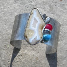 Połsurowy chalcedon - BRANSOLETA MANKIET - CUFF