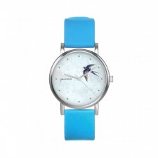 Zegarek mały - Jaskółka - silikonowy, niebieski