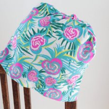 cienka czapka BEANIE handmade kwiaty
