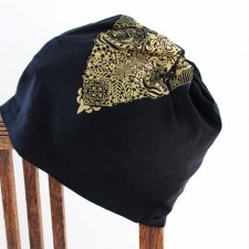 cienka czapka BEANIE handmade czarna
