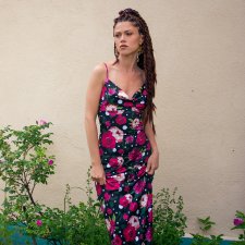 Natalia - sukienka w kwiaty i grochy