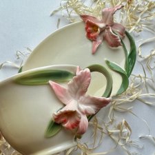 Beautiful Luxury Orchid ❀ڿڰۣ❀ Hand painted - Kwiatowa filiżanka i talerzyk
