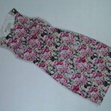 Zara ołówkowa sukienka mini kwiaty / XXS