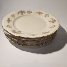 Kronester niemiecka porcelana neobarokowe ręcznie złocone talerzyki