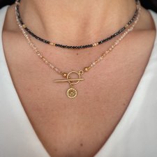 Zestaw Naszyjników - Choker Spinel+ Cyrkonia Szampańska