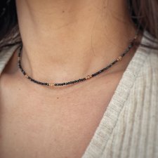 Naszyjnik z kamieni naturalnych Spinel i Cyrkonia Szampańska