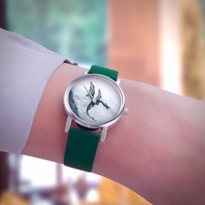 Zegarek mały - Czarny smok - silikonowy, zielony