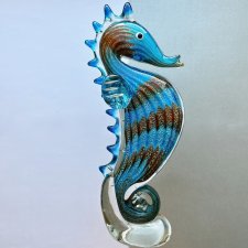Mid Century Art Glass - 25cm. ❤❤ Duża figura konika morskiego ❤❤ Wyjątkowo efektowna figura