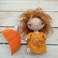 Lala - LISEK, dekoracja tekstylna, OOAK, pocket doll