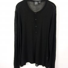 Armani Exchange cienka sweterkowa bluzka z lnem/ L