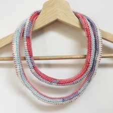 Naszyjnik szydełkowy boho handmade bawełna