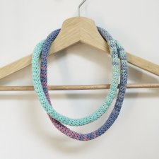 Naszyjnik szydełkowy boho handmade bawełna