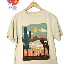 BAWEŁNIANY TSHIRT Z NADRUKIEM ARIZONA  M L