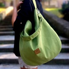 Duża torba worek zamszowa Limonka