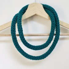 Naszyjnik szydełkowy boho handmade bawełna