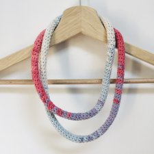 Naszyjnik szydełkowy boho handmade bawełna